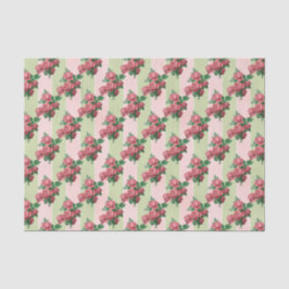 Rose Rosa und grüner Streifen Seidenpapier