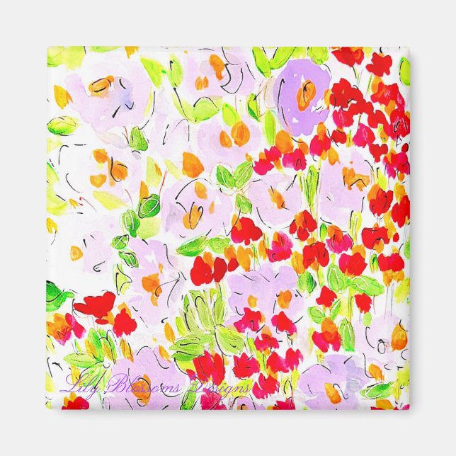 Rose Rosa und Lila Magnet (Vorne)