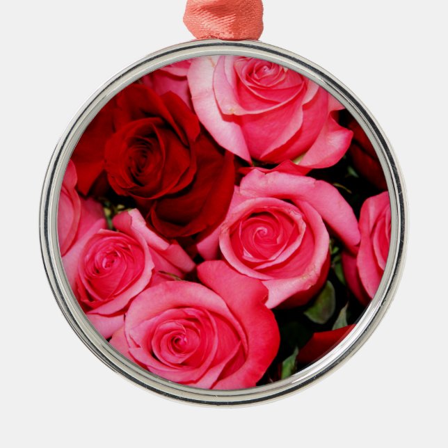 Rose, rosa und rot silbernes ornament (Vorne)