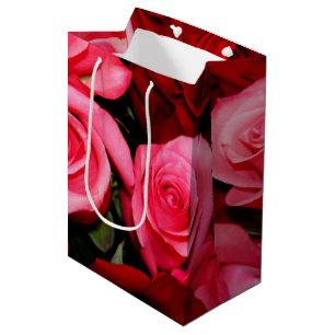 Rose, rosa und rote Tasche Mittlere Geschenktüte