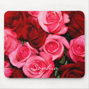 Rose, rosa und rotes Computermousepad Mousepad
