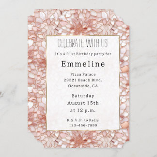 Rose Rosa Weißblütenblätter Einladung