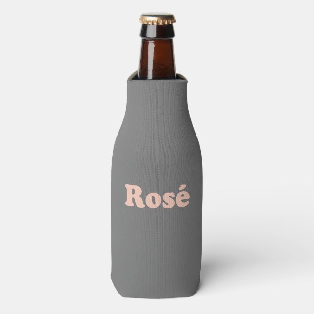 "Rose" Rose hellrosa Buchstaben grau Flaschenkühler (Flaschenvorderseite)