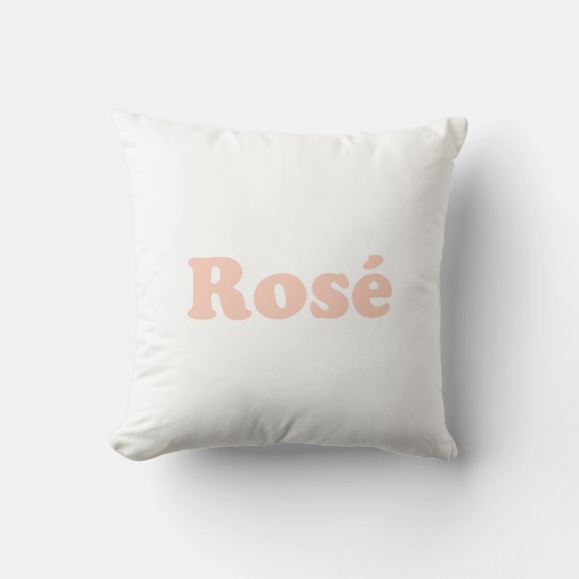"Rose" Rose hellrosa Buchstaben weiß Kissen (Vorderseite)