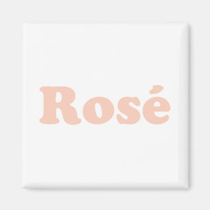 "Rose" Rose hellrosa Buchstaben weiß Magnet