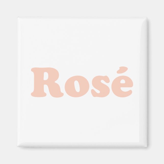 "Rose" Rose hellrosa Buchstaben weiß Magnet (Vorne)