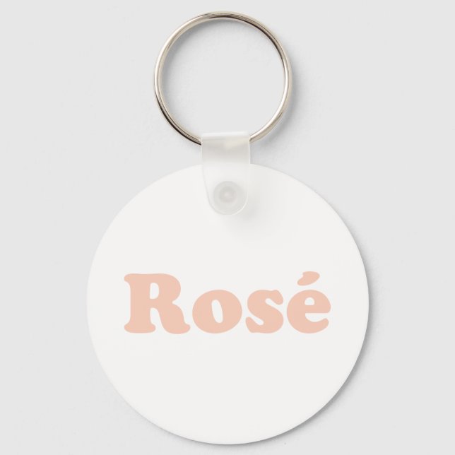 "Rose" Rose hellrosa Buchstaben weiß Schlüsselanhänger (Vorderseite)