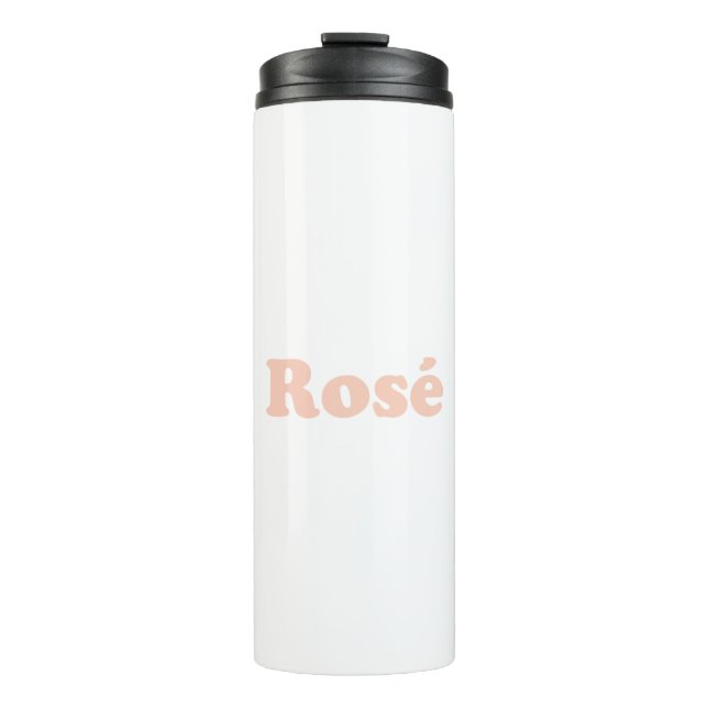 "Rose" Rose hellrosa Buchstaben weiß Thermosbecher (Vorderseite)