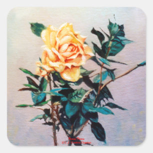 Rose/Rose Quadratischer Aufkleber