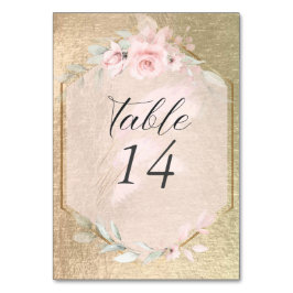 Rose Rose Rosa Rosa Rosa und Gold Tischnummer