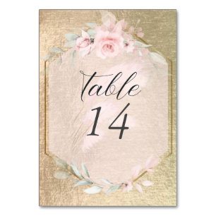 Rose Rose Rosa Rosa Rosa und Gold Tischnummer