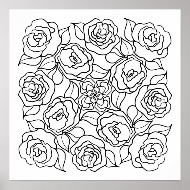 Rose Rose Rose Farbe Farbe Blumen Poster (Vorne)