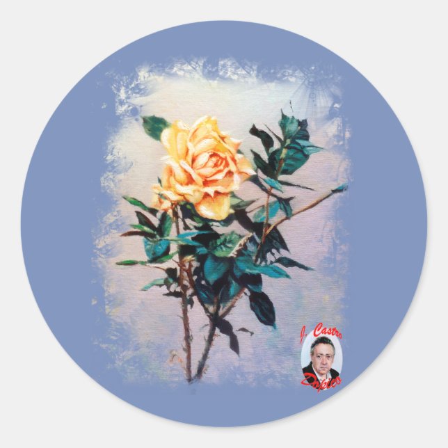Rose/Rose Runder Aufkleber (Vorderseite)