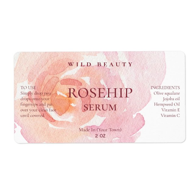 Rose Rosehip Serum Labels (Vorne)
