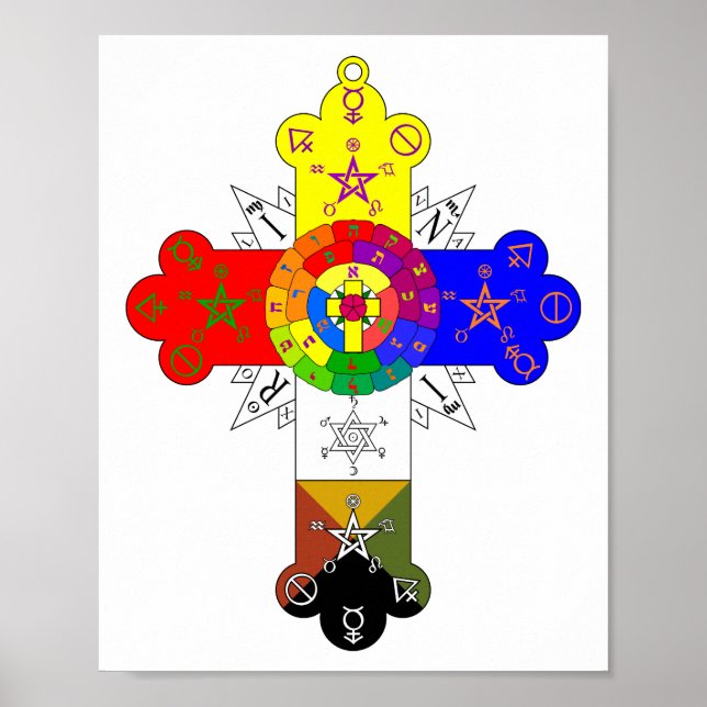 Rose Rosicrucian Cross Lamen Poster (Vorne)