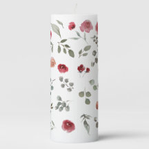 Rose, Rot, Blume, Blüte, Säulenkerze