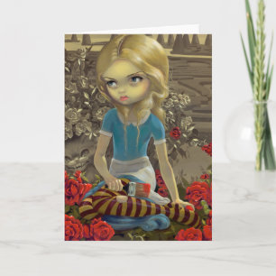 "Rose rot malen" Grußkarte Karte