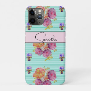 Rose Rot pink Aquarell Rosen floral Blumen Telefon Case-Mate iPhone Hülle