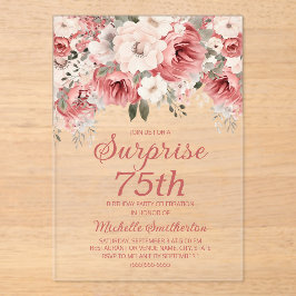 Rose Rote Creme Aquarellfarben Blumenüberraschung  Acryleinladungen