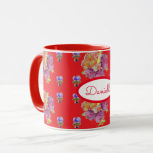 Rose Rote Flora Rose Vintag Garten Frauen Retro Tasse