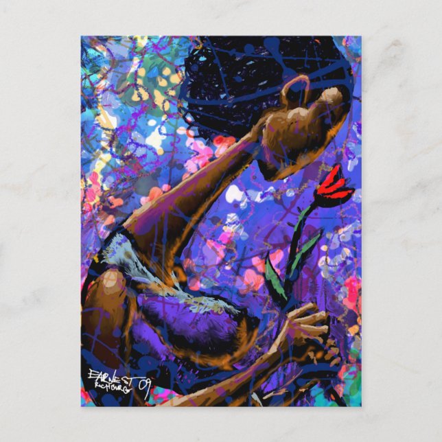 Rose Rote Postkarte (Vorderseite)