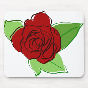 Rose Rote Rose Blume Flora Grünes Leaf Natur Liebe Mousepad
