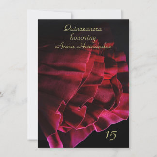 Rose rote Ruffeln extravagantes Kleid schwarz Quin Einladung