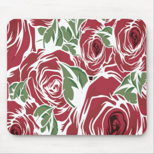 Rose Rotes Grün Vintage Blüte Mousepad