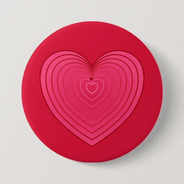 Rose rotes Herz auf tiefer rotem Hintergrund Button (Vorderseite)