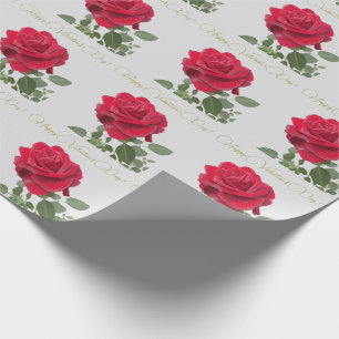 Rose rouge - Red Rose Valentine's Day Geschenkpapier