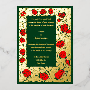 Rose Roycroft Border Wedding Folieneinladung