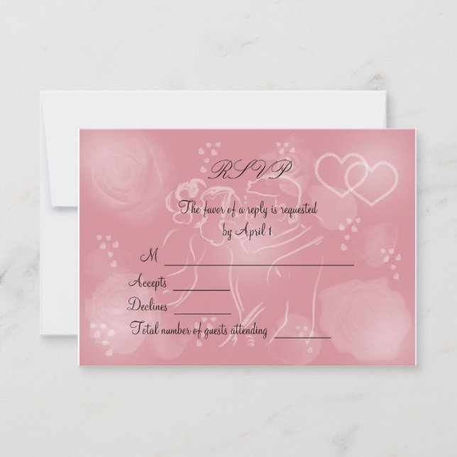 Rose RSVP-Karte leeren RSVP Karte (Vorderseite)