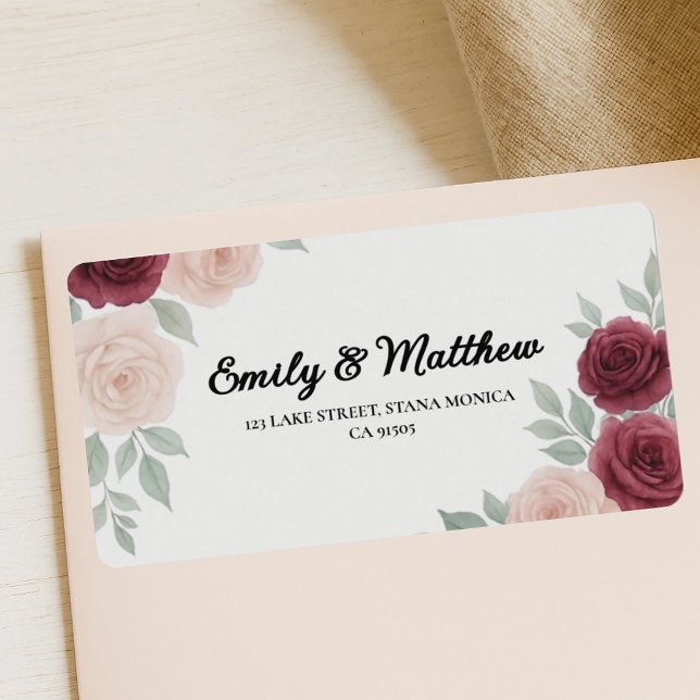 Rose-Rücksendeadressen-Aufkleber Adressaufkleber (Von Creator hochgeladen)
