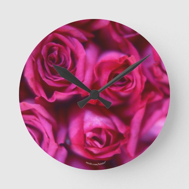 Rose Runde Wanduhr (Vorderseite)