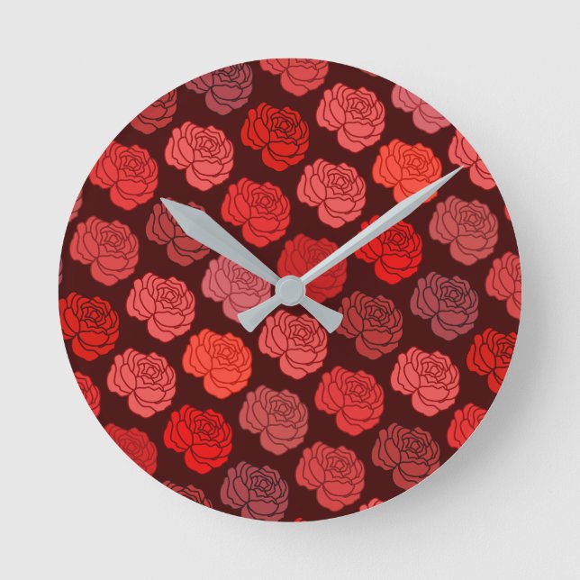 Rose Runde Wanduhr (Vorderseite)
