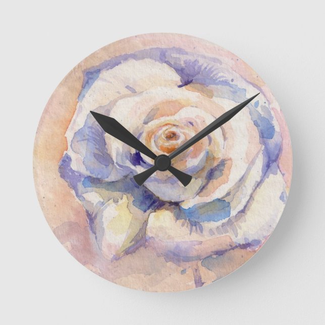 Rose Runde Wanduhr (Vorderseite)