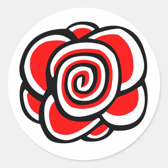 Rose Runder Aufkleber (Vorderseite)