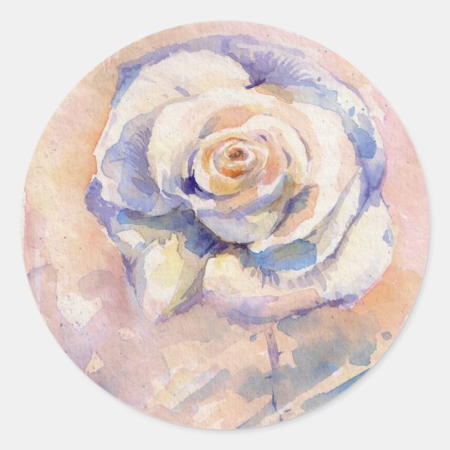 Rose Runder Aufkleber (Vorderseite)