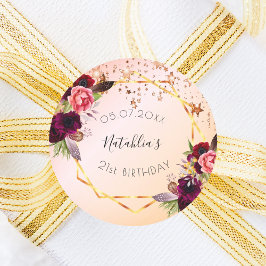 Rose Runder Aufkleber