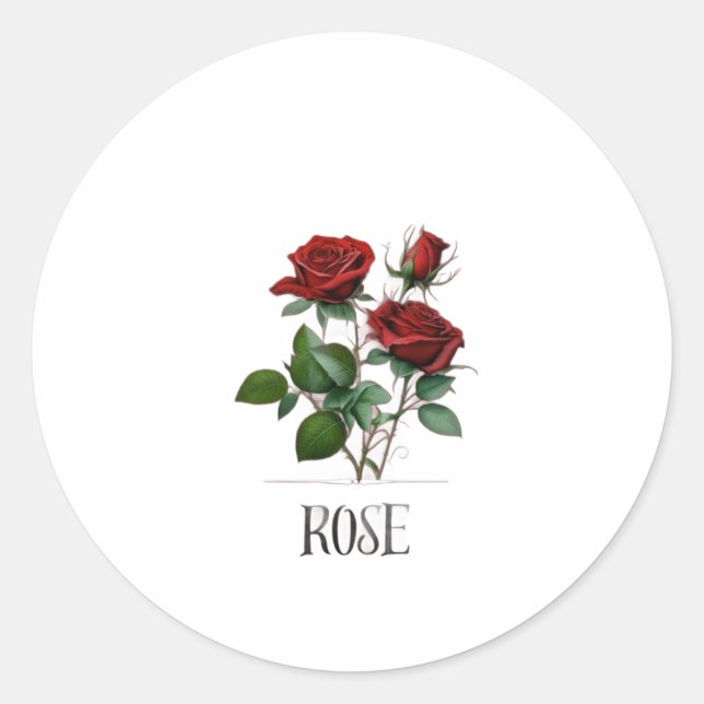 Rose Runder Aufkleber (Vorderseite)