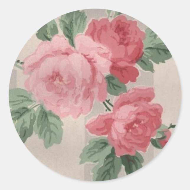 Rose Runder Aufkleber (Vorderseite)