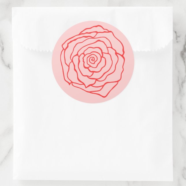 Rose Runder Aufkleber (Tasche)