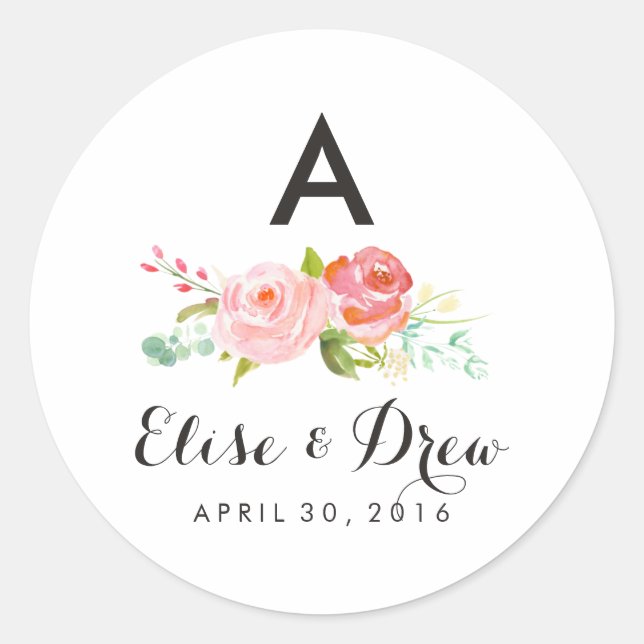 Rose Runder Aufkleber (Vorderseite)