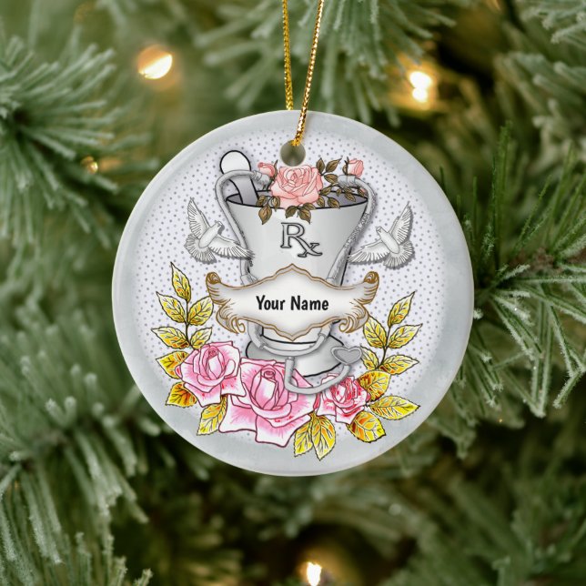 Rose RX Mortar Pestle Keramik Ornament (Baum)