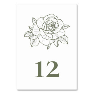Rose Sage Grün Garten Blumen Hochzeit Tischnummer