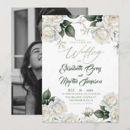 Rose Sage & Weiße Hochzeit Einladung