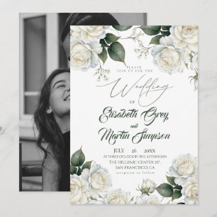 Rose Sage & Weiße Hochzeit Einladung