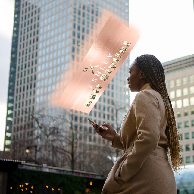 Rose Salon Hochzeitsfeier  Visitenkarte (Hair Stylist Salon Rose Gold Appointment Card)