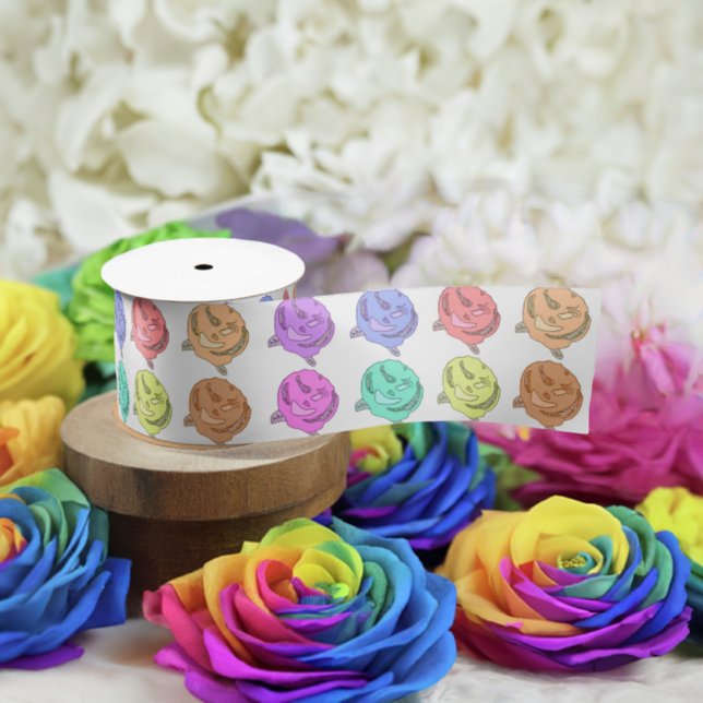 Rose Satinband (Large Rainbow Roses Satin Ribbon)