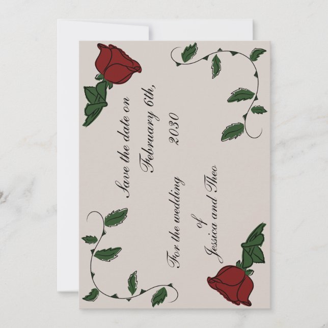 Rose Save the Date (Vorderseite)